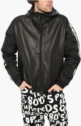 Dsquared2 Leather Jacket with Hood size 50