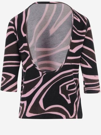 Emilio Pucci Labyrinth Print Wool Sweater - Black