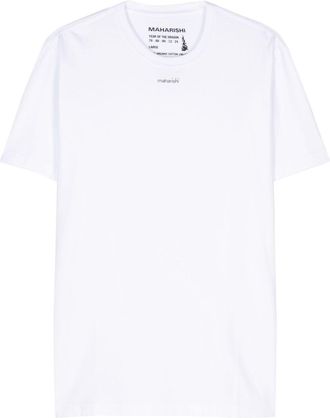 maharishi logo-print cotton T-shirt - men - Organic Cotton - M - White
