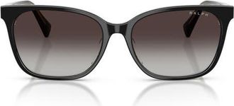 Ralph Lauren 56mm Gradient Square Sunglasses in Black On Transparent /Grey at Nordstrom