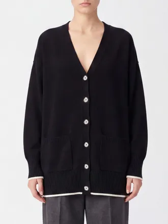 Pinko Relaxed Fit Wool and Cashmere V-Neck Cardigan with Pockets
