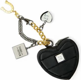 Think Royln Womens Love Charm Keychain Heart Pouch In Grey