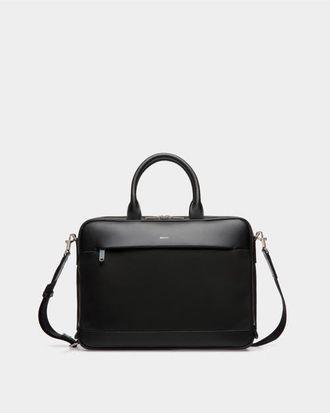 Bally Vogel Briefcase in Nylon and Recycled Leather in Black at Nordstrom