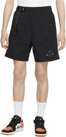 Nike Jordan Air Jordan Solid Color Logo Woven Casual Shorts Black DQ7876-010