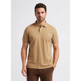 Ralph Lauren Slim-Fit Katoenen Poloshirt - Dames - Polos - Bruin - S - Katoen - Tops