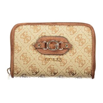 Guess Samantha SLG Portemonnee - Dames - Portefeuilles - Beige - ONE Size - Polyester - Accessoires