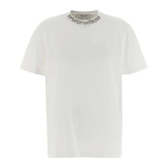 Golden Goose T-Shirts, female, White, S, Crystal Embellished T-Shirt