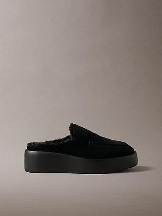 Calvin Klein Mules Con Plataforma De Ante Y Piel Sint&eacute;tica