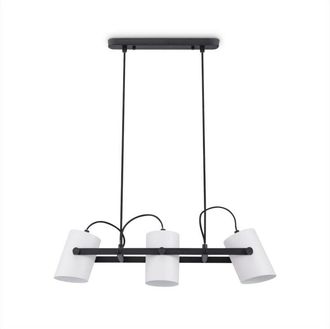 Paco Home Lámpara De Suspensión Salón Comedor Colgante Mesa Comedor Industrial Nero - Bianco, Lampada a sospensione 3-Flame - Paco Home