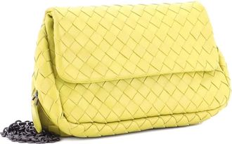 Bottega Veneta Expandable Chain Intrecciato Nappa kleine crossbodytas - Geel