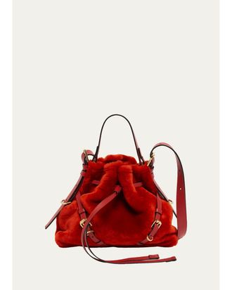 Givenchy Voyou Small Shearling Shoulder Bag