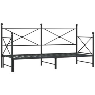 vidaXL Div&aacute;n Con Nido Sin Colch&oacute;n Negro 90x190 Cm Acero Vidaxl