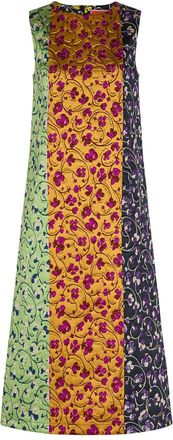 La DoubleJ LA Double J Column Floral-jacquard Woven Midi Dress - Yellow - S (UK8-10 / S)