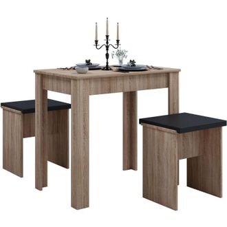 ebuy24 Vcm Legno Da Pranzo Gruppo Banca Tavolo Da Cucina Tavolo Da Pranzo Set Tavolo Gruppo Tavolo Banchi Esal l (Sonoma Rovere (S&auml;gerau))