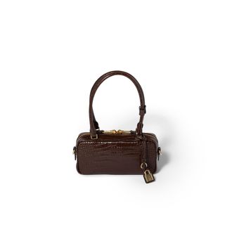 Miu Miu Beau Croco-embossed Leather Mini-bag, Woman, Cocoa Brown