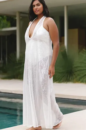 Sunday In Brooklyn Plunged Sequin Maxi Dress