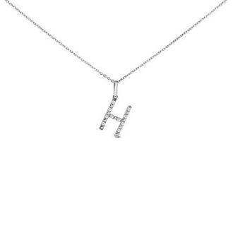 House of Brilliance Sterling Silver Diamond Accent A-Z Initial Pendant Necklace in Sterling Silver |H at Nordstrom