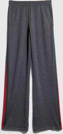Gucci Fine Wool Leisure Pants With Web, Black