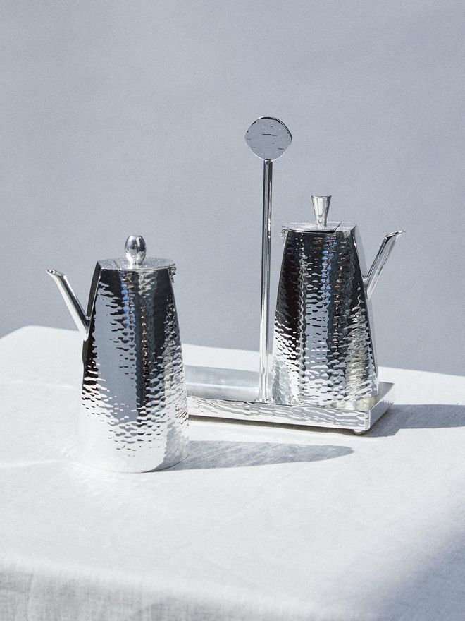 Eyes Silver-Plated Oil and Vinegar Set