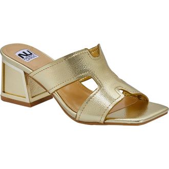 Ninety Union Bright Block Heel Slide Sandal in Gold at Nordstrom Rack, Size 11