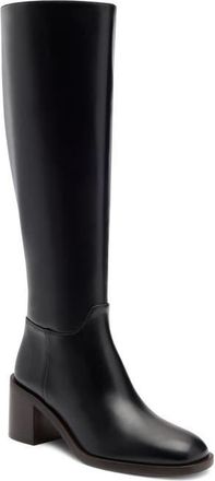 Stuart Weitzman Maris Leather Knee High Boot in Black Smooth Calf at Nordstrom, Size 8.5
