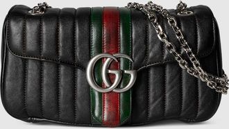 Gucci Jetset GG Marmont Medium Shoulder Bag, Black, Leather