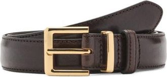 Mango Leather Belt in Chocolate at Nordstrom, Size Medium