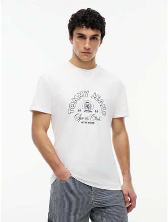 Tommy Hilfiger Mens Tommy Jeans Weathered Sport Logo T-Shirt - White - XXL