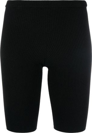 Dsquared2 ribbed-knit cycling shorts - women - Viscose/Polyester - L - Black