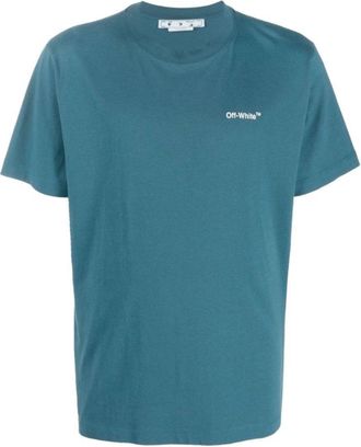 Off-white Chain Arrow Design Slim Fit Duck Green T-Shirt