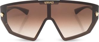 Versace Shield Zonnebril - Heren - Zonnebrillen - Bruin - 47 MM - Accessoires