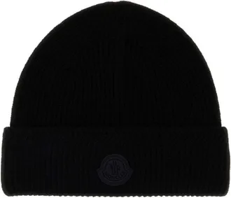 Moncler Black Solid Beanie Cap