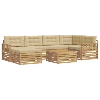 vidaXL Conjunto De Sof&aacute;s De Exterior 7 Uds. Y Beige Vidaxl