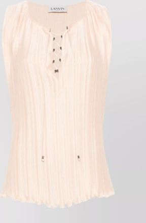 Lanvin sleeveless pliss&eacute; blouse