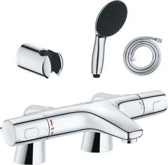 GROHE Conjunto De Mezclador Termost&aacute;tico Para Ba&ntilde;era/ducha Grohe Precision Trend + Teleducha Redonda De 2 Chorros + Manguera + Soporte