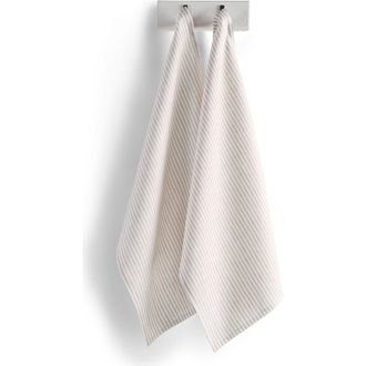 Solino Home Linen Kitchen Towels Set of 2, 17 x 26 - Narrow Stripe in Natural And White at Nordstrom