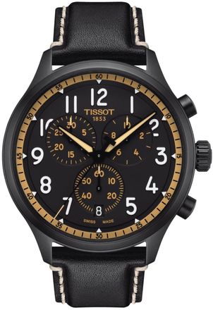 Tissot Chrono Xl Vintage Mens Black Watch T1166173605202 Leather - One Size