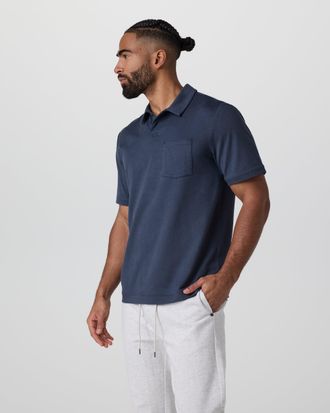 Vuori Clothing Short Sleeve Ponto Performance Polo | Azure Heather | Medium