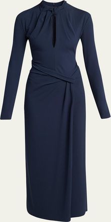 Giorgio Armani Keyhole-Cutout Twisted Midi Dress