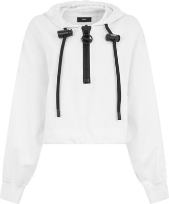 Diesel Sweater met contrasterende details - Dames - Sweatshirts & Hoodies - Wit - Maat: S Katoen