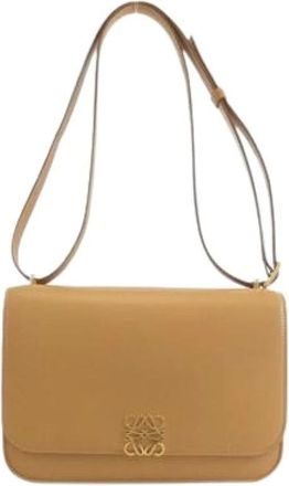 Loewe Pre-owned Cross Body Bags, female, Beige, Size: ONE SIZE Pre-owned Leather shoulder-bags
