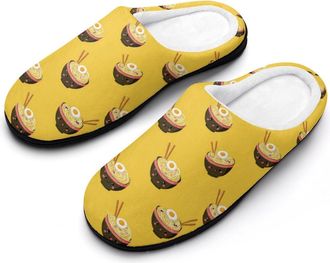 Generic Ramen Noodles Mens House Slippers Memory Foam Washable Cotton Slip on Home Shoes