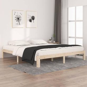 Berkfield Home Bed Frame Solid Wood 180x200 cm Super King Size in Brown