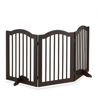 Relaxdays Relaxdays - Cancelletto per Animali, hlp: 70x154x30 cm, Barriera Protettiva per Cani e Gatti, Recinzione Scale, Marrone