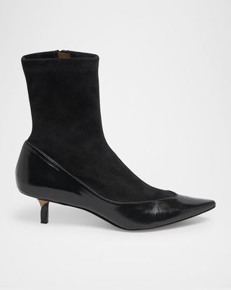 Jacquemus Les Bottines Tourni Leather-Suede Pumps