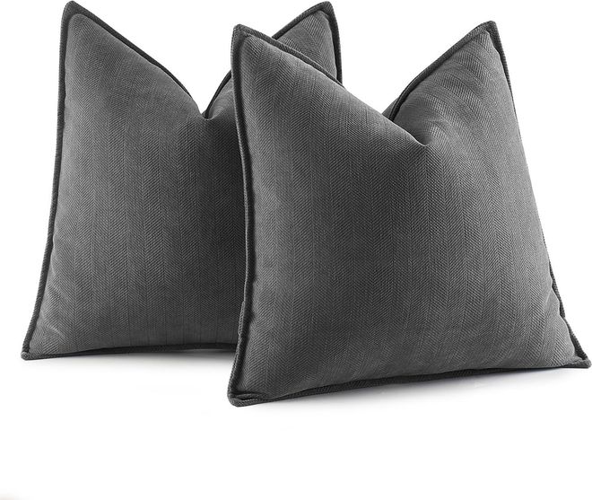 Miulee 2er Kissenbezug 40x40 Dunkelgrau Chenille Kissenbezüge Kissenhülle Sofakissen dekokissen zierkissen Elegantes Design für Couch Sofa Wohnzimmer ab 25,99 €