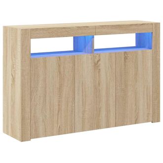 vidaXL Aparador Con Luces Led Roble Sonoma 115,5x30x75 Cm Vidaxl
