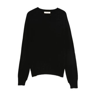 Twinset Trui met geribbelde manchetten - Dames - Ronde hals truien - Zwart - S - Truien & Vesten