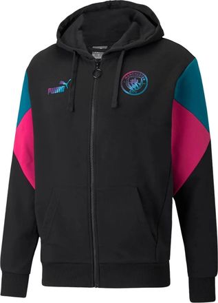 Puma Felpa Manchester City con zip e cappuccio - Nero