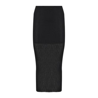 Alberta Ferretti Alberta Ferretti, Midi Skirts, female, Black, Size: M Gonna Viscosa Crepe